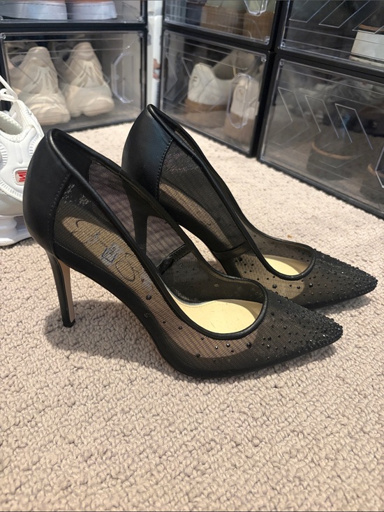 Jessica Simpson Shoes - Jessica Simpson Black Mesh Pointed-Toe Stiletto Heels